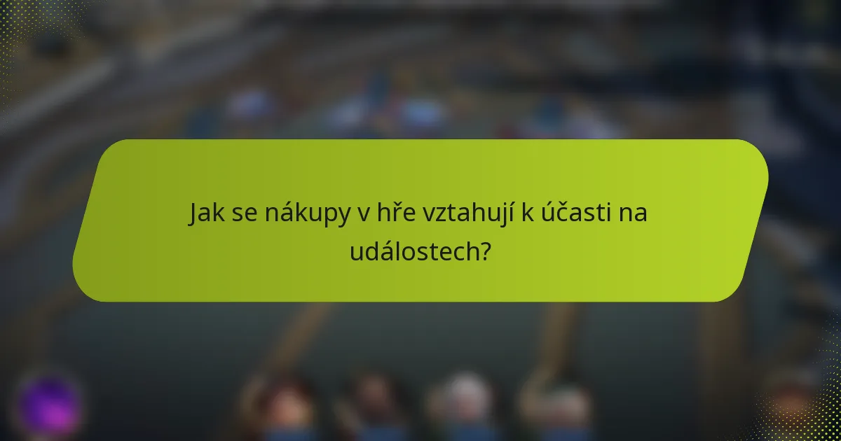 Jak se nákupy v hře vztahují k účasti na událostech?